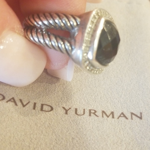 David Yurman black onyx and diamond ring - Picture 8 of 10